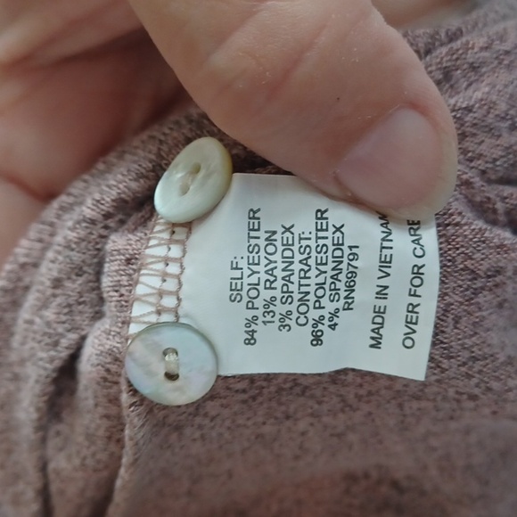 Fig and Flower Anthropolo Pink W/Floral Embroidery Button/Tie up Hi/Lo Top SZ M - Picture 7 of 8